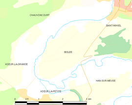 Mapa obce Bislée