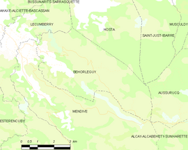 Mapa obce Béhorléguy