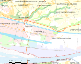 Mapa obce Sandouville