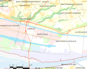 Poziția localității Sandouville