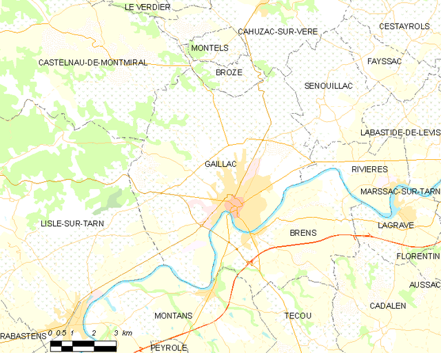 加亞克市鎮地圖