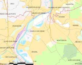 Mapa obce Vigneux-sur-Seine
