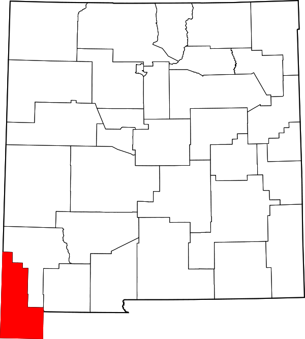 Map of New Mexico highlighting Hidalgo County