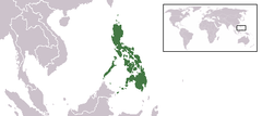 Placering af Fillipinerne i Asien