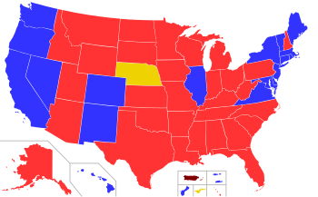 democrat and republican states map Red States And Blue States Wikipedia democrat and republican states map