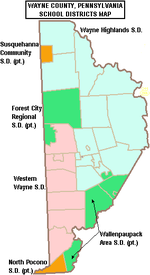 Карта школьных округов округа Уэйн в Пенсильвании.png