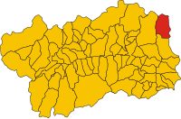 Locatie van Gressoney-La-Trinité in Aosta (AO)