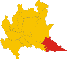 Lage der Provinz Mantua in der Region Lombardei