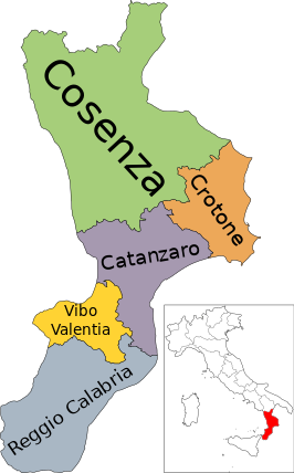 Kaart van Calabrië