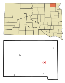 Marshall County South Dakota Incorporated and Unincorporated areas Lake City Highlighted.svg