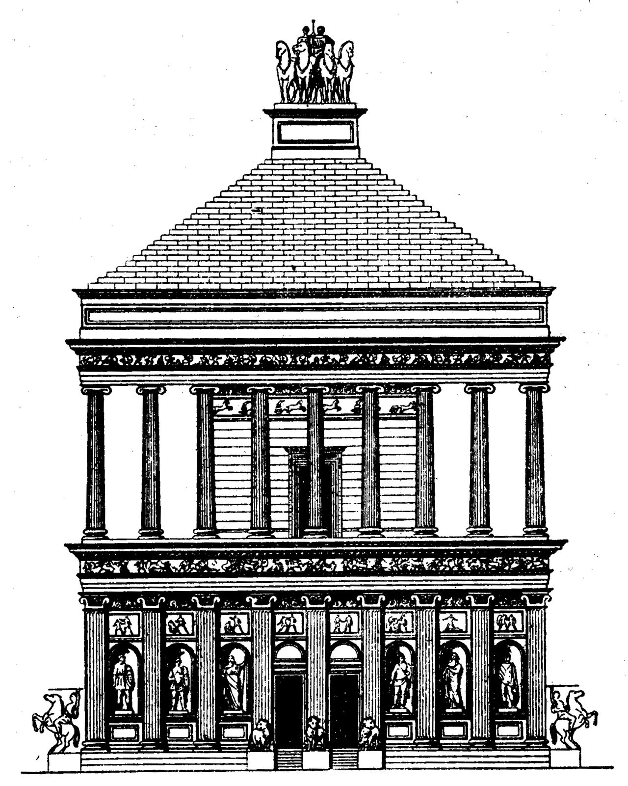 Галикарнасский мавзолей рисунок