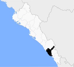 Location o the municipality in Sinaloa