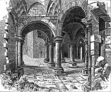 Inside view of Manuchihr Mosque, 1881. Menucihr Mosque, inside, 1881.jpg