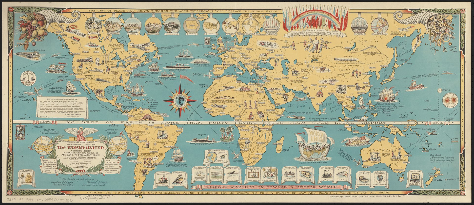 Mercator map of the world united - a pictorial history of transport and communications and paths to permanent peace.tif