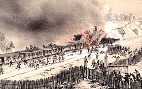 Représentation de la catastrophe d'après une illustration de 1842.