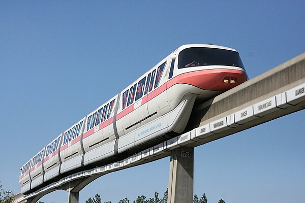 Monorail Coral traveling on the Epcot Line in April 2009
