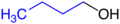 n-Butanol, n-Butylgruppe blau markiert.