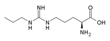 Stereo, kosterní vzorec N-propyl-L-argininu (S)