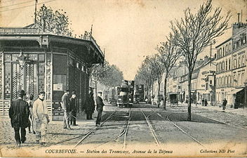 Estação de tramways a vapor da TPDS, na N 13.