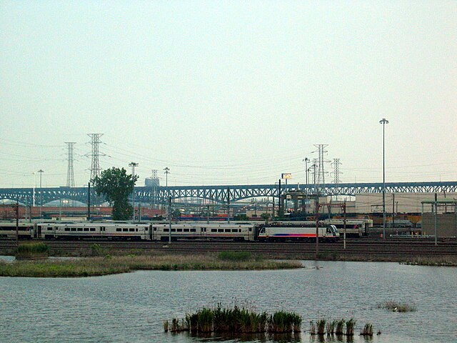 The Kearny Meadows are crisscrossed with rail infrastructure and is home to New Jersey Transit's Meadows Maintenance Complex