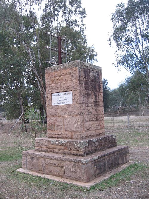 Sturt memorial at Narrandera, New South Wales on the Murrumbidgee River