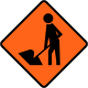 New Zealand road works sign