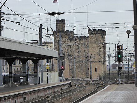The railway carves through the "new castle"