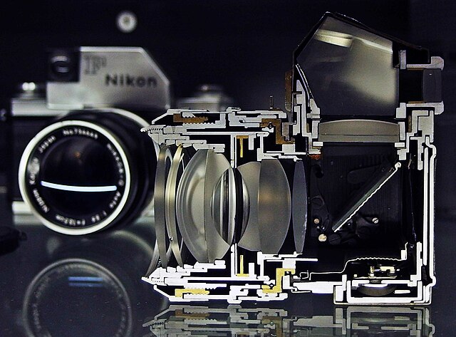 Cross section of SLR camera.