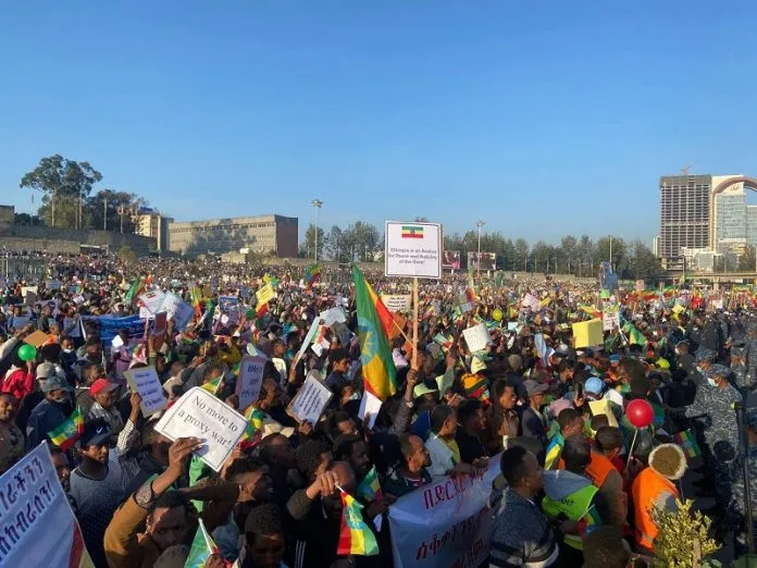 File:No-more-to-proxy-war- -Addis-Ababa-rally-696x522.webp