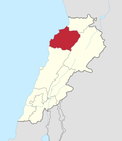 Kart over Nord-Libanon