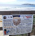Un cartello che incoraggia il pubblico a raccogliere i nurdles (pellet di materie plastiche di dimensioni inferiori a 5 mm utilizzati nell'industria della plastica[29]) per ridurne l'impatto negativo sull'ambiente costiero.