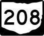 State Route 208 маркер