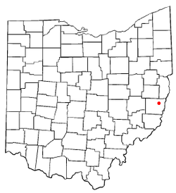 Location of St. Clairsville, Ohio