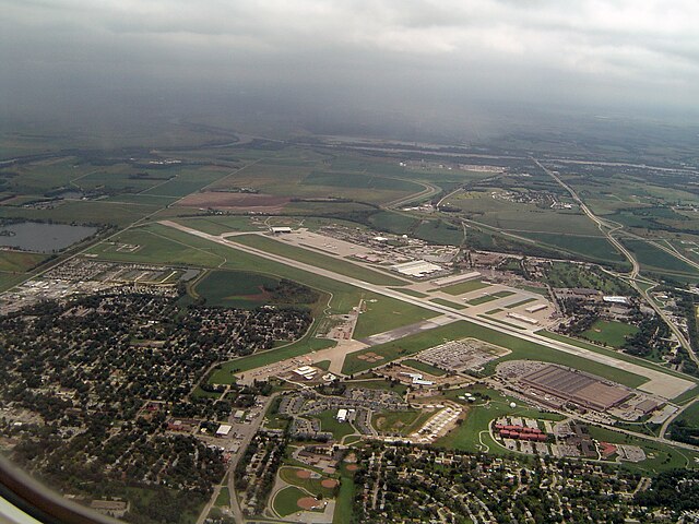 Offutt Air Force Base with US 75 along right edge of photo