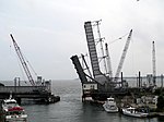 Old and new Niantic River bridges, August 2012.JPG