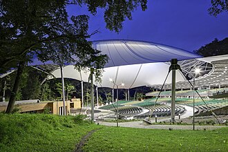 The Forest Opera, an open-air amphitheatre in Sopot, Poland, with a membrane roof. Opera Lesna Sopot - PTFE membrane roof.jpg