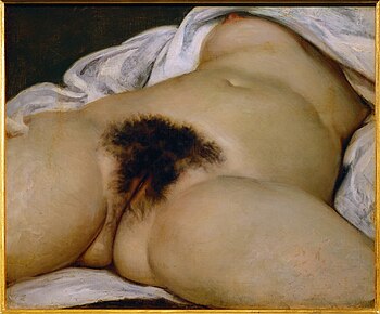 Courbet: Der Ursprung der Welt, Öl auf Leinwand