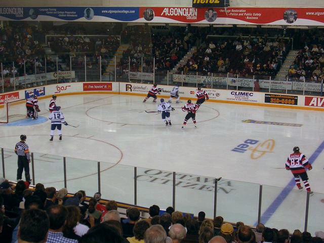 Ottawa playing with its "barberpole" jerseys