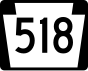 Pennsylvania Route 518 marker