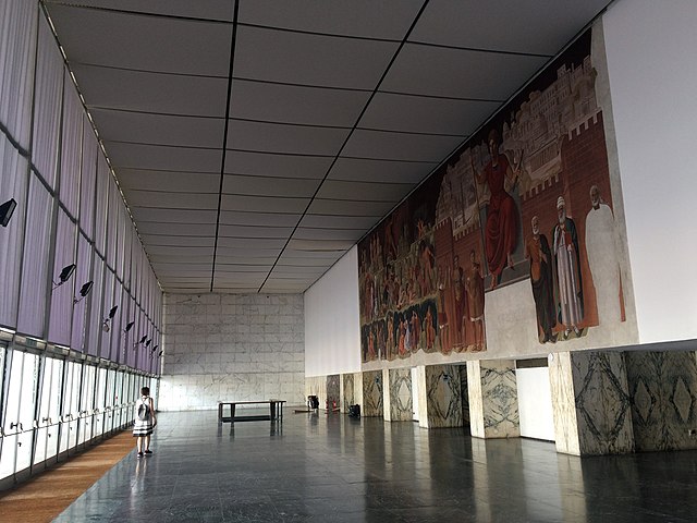 The entrance hall of Palazzo dei Congressi.