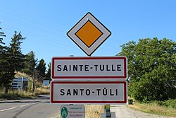 Panèl d'intrada a Santa Túllia.