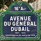 Plaque Avenue Général Dubail - Paris XVI (FR75) - 2021-08-20 - 1.jpg