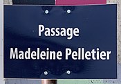 Plaque Passage Madeleine Pelletier - Paris XIII (FR75) - 2021-02-21 - 1.jpg