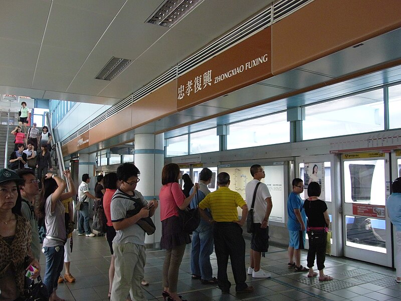 Файл:Platform 1 of Brown Line, Zhongxiao Fuxing Station 20090709.jpg