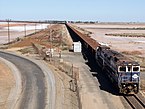 Iron ore train arriving in Port hedland
