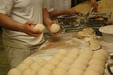 3: Loaves of the dough ready for insertion into the scrolling device