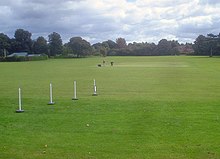 The Bath Grounds were used by Leicestershire for first-class cricket until 1964 Preparing the cricket pitch - geograph.org.uk - 1524439.jpg