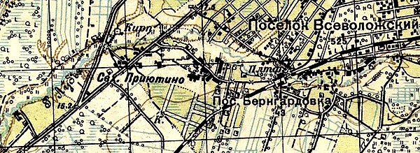 Совхоз «Приютино» на карте 1931 года