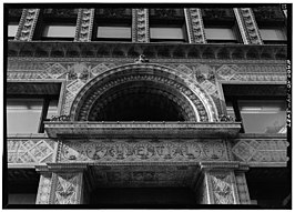 Detailed ornamentation above the building's entrance Prudential Building (Buffalo, NY) - 116413pv.jpg