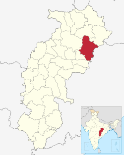 Location of రాయగఢ్ జిల్లా